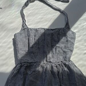 Quince Black & White Gingham Dress